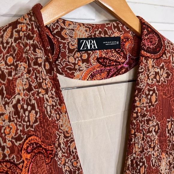 Zara Moroccan Inspired Paisley Printed Quilted Kimono , Women’s Size Medium - Picture 3 of 7